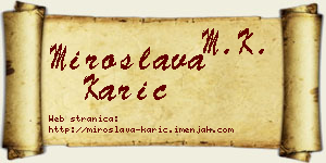 Miroslava Karić vizit kartica